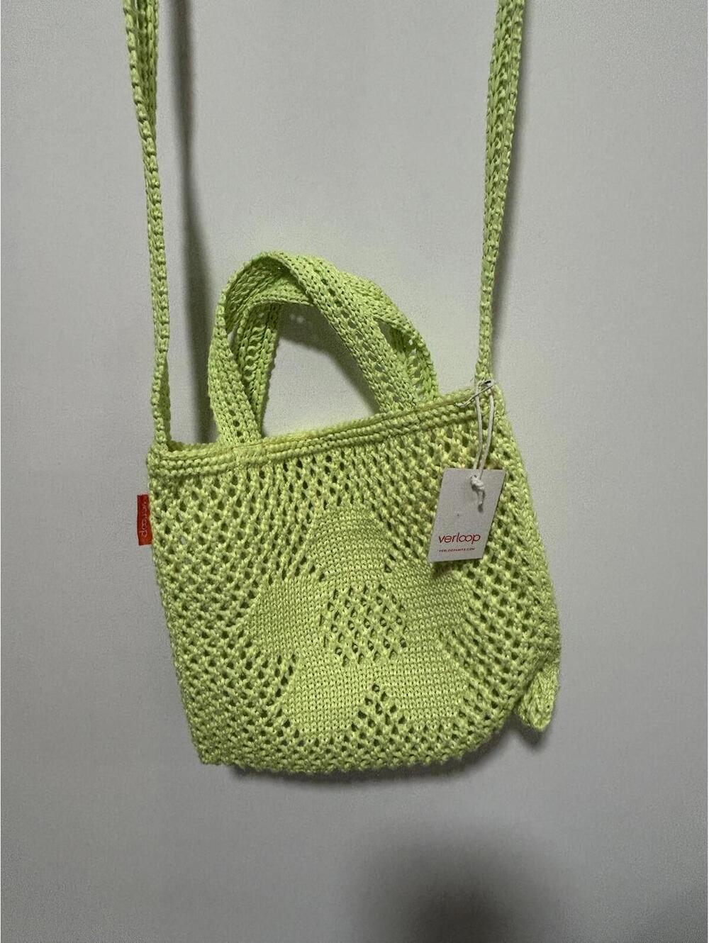 Verloop Lime Green Raffia Mini Tote
